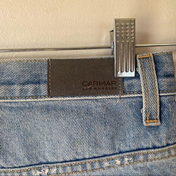 Carmar Distressed Zip-Up Denim Miniskirt size 27 - Picture 10 of 12